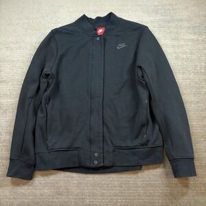 Nike Tech Fleece Destroyer Jacket Womens Large Full Zip Black‎ Long Sleeve